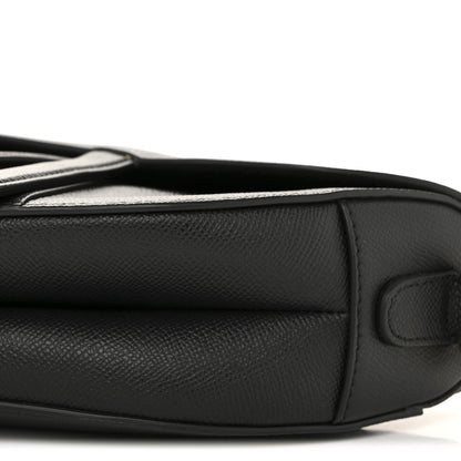 Christian Dior Grained Calfskin Saddle Bag Black 10 of 11