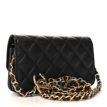 Chanel Caviar Quilted Dynasty Flap Phone Holder With Chain Black 3 of 11
