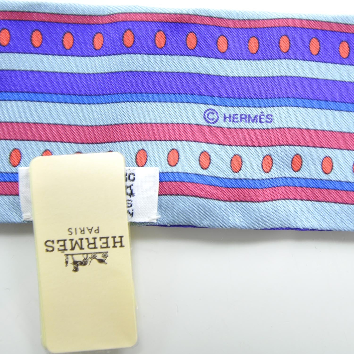 Hermes Silk Sequences Twilly Scarf Bleu Glacier 3 of 6