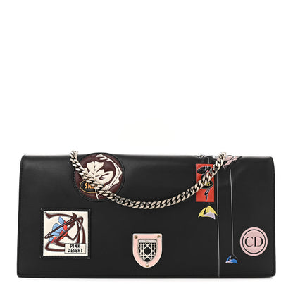 Christian Dior Calfskin Paradise Diorama Croisiere Chain Wallet Black 1 of 15