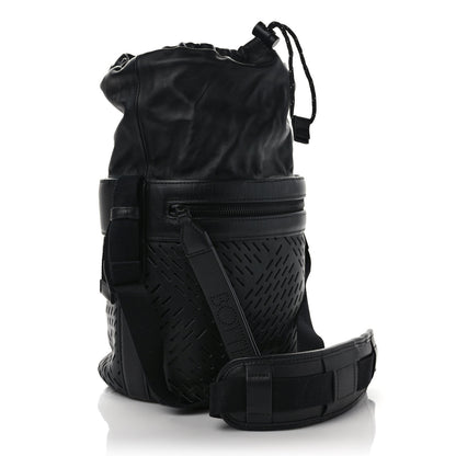 Bottega Veneta Perforated Calfskin Bucket Bag Black 4 of 9