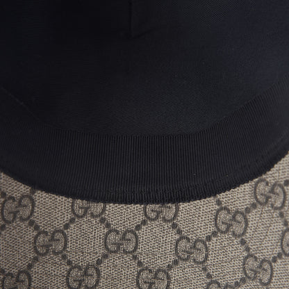 Gucci Soft GG Supreme Monogram Mesh Textured Dollar Calfskin Neo Vintage Rap Baseball Hat M Dark Brown Black 6 of 9