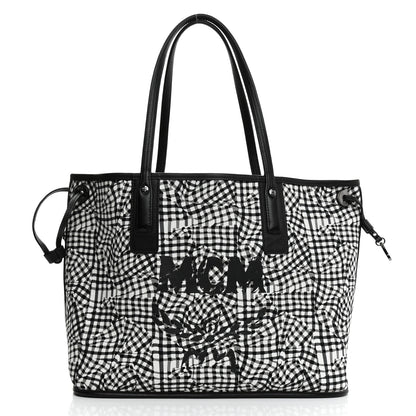 MCM Visetos Medium Reversible Shopper Tote Black 3 of 14