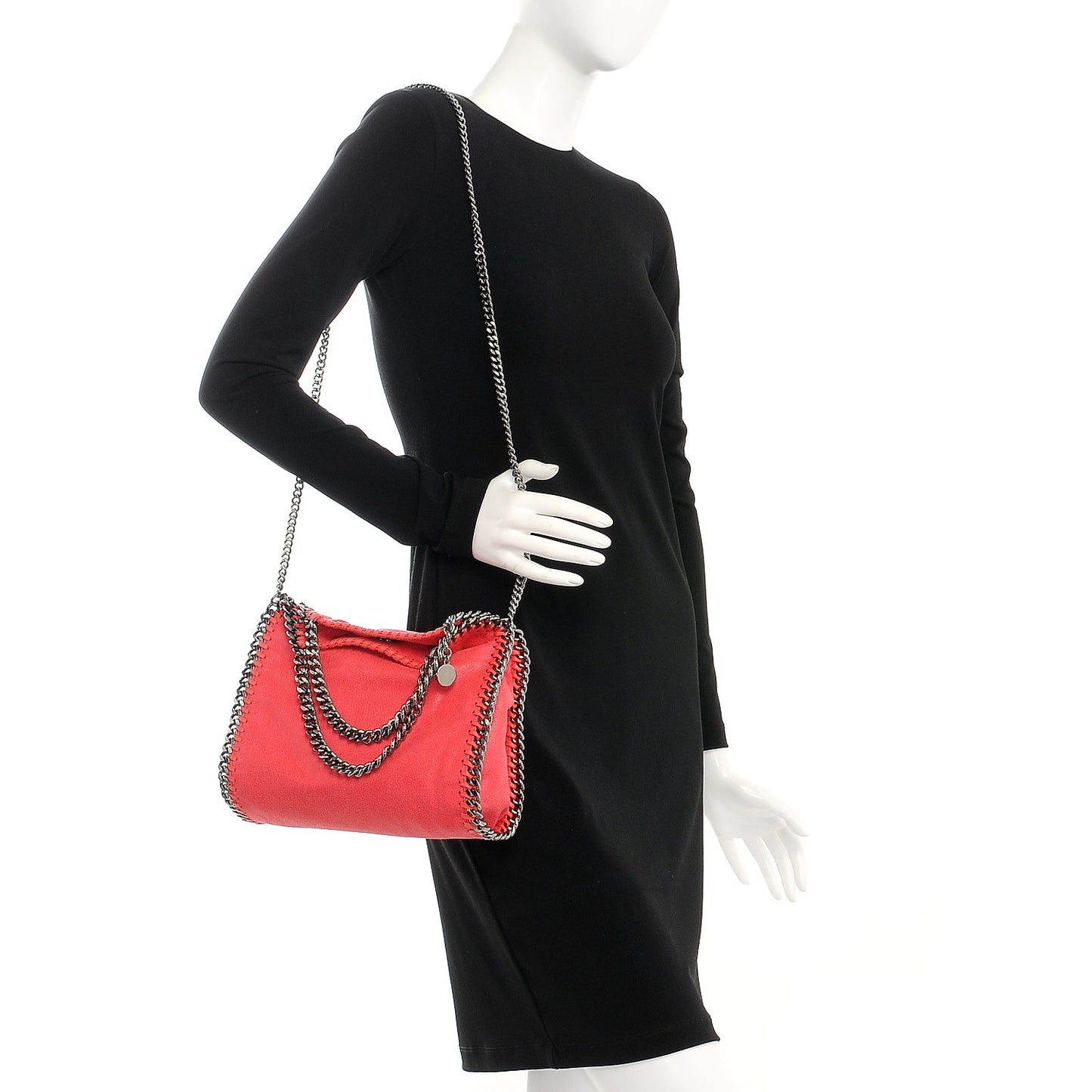 Shaggy Deer Mini Falabella Fold Over Tote Pink Fluo