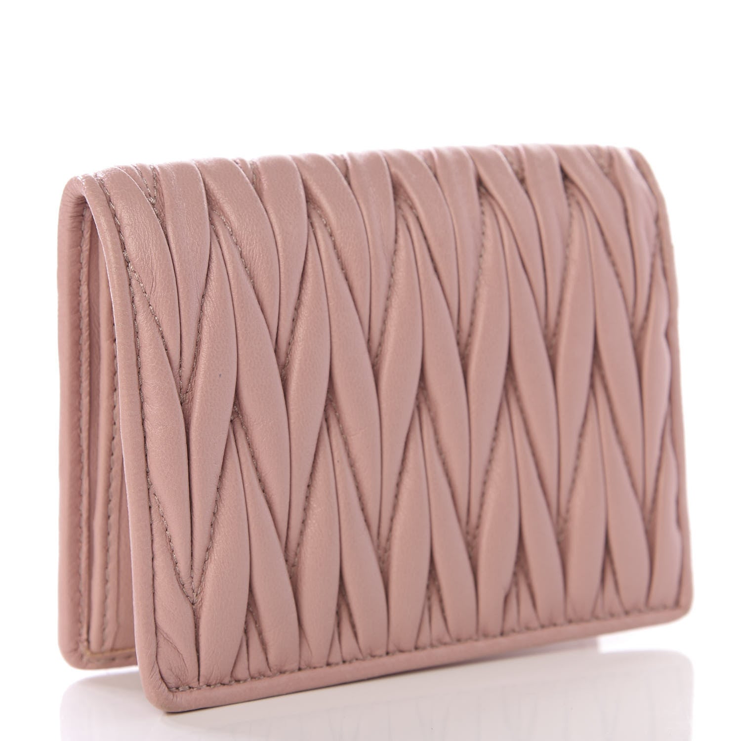 Miu Miu Nappa Matelasse Compact Wallet Orchidea 2 of 7