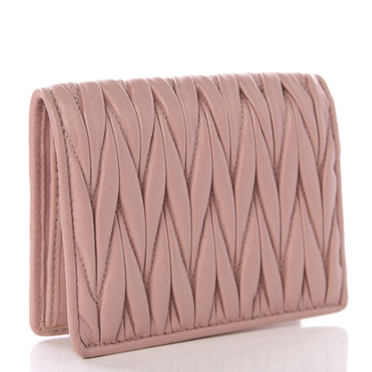 Miu Miu Nappa Matelasse Compact Wallet Orchidea 2 of 7
