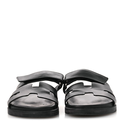 Hermes Calfskin Womens Chypre Sandals 36 Black 3 of 13
