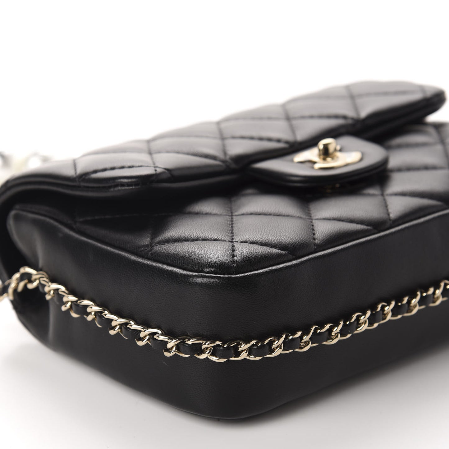 Lambskin Quilted Small My Precious Flap Black