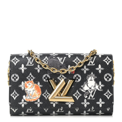 Louis Vuitton Catogram Twist Chain Wallet Black 1 of 9