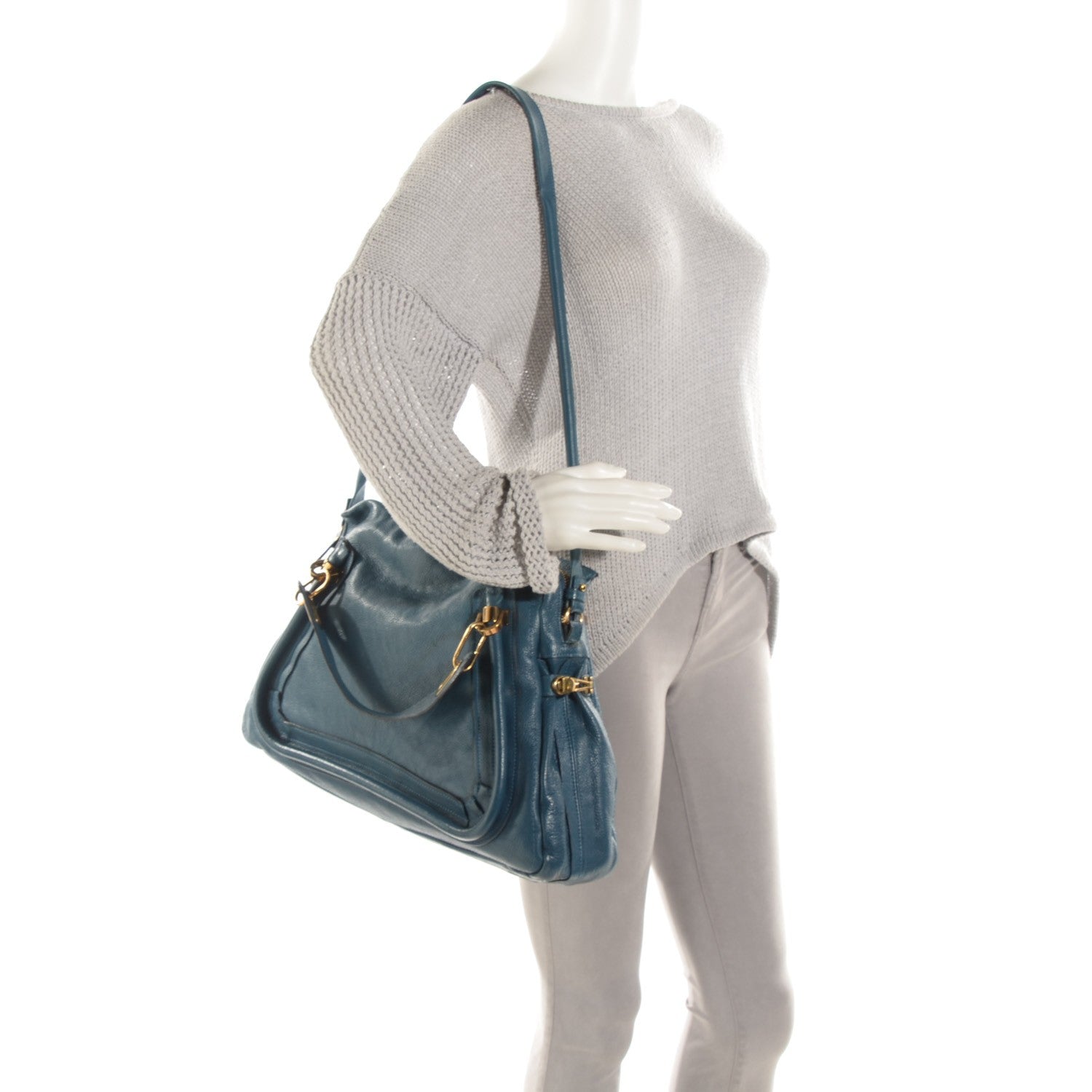 Chloe Calfskin Large Paraty Peacock Blue 2 of 8