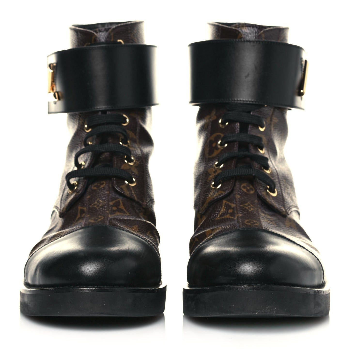 Monogram Calfskin Wonderland Flat Ranger Boots 40 Black