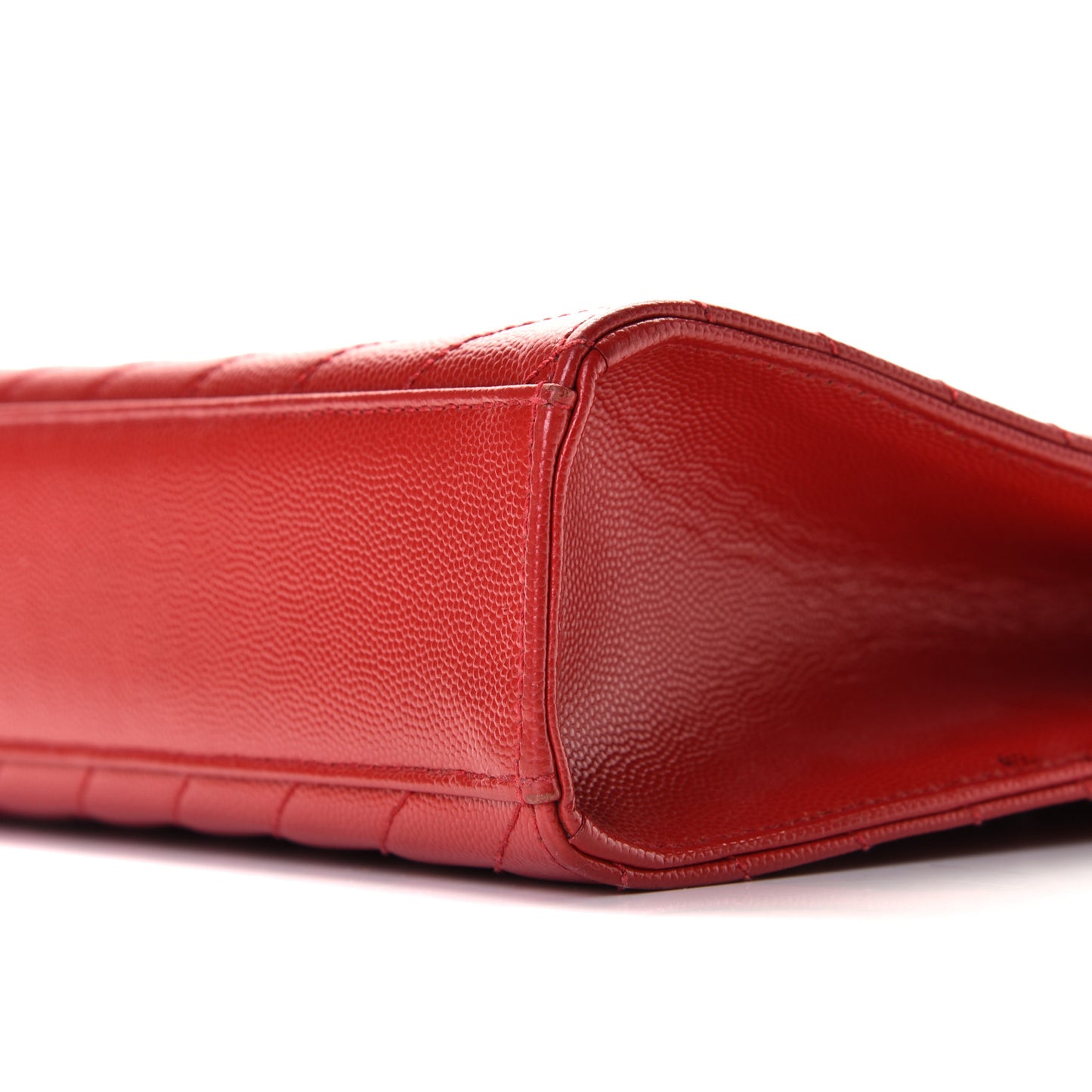 Grain De Poudre Matelasse Chevron Large Monogram Satchel Lipstick Red