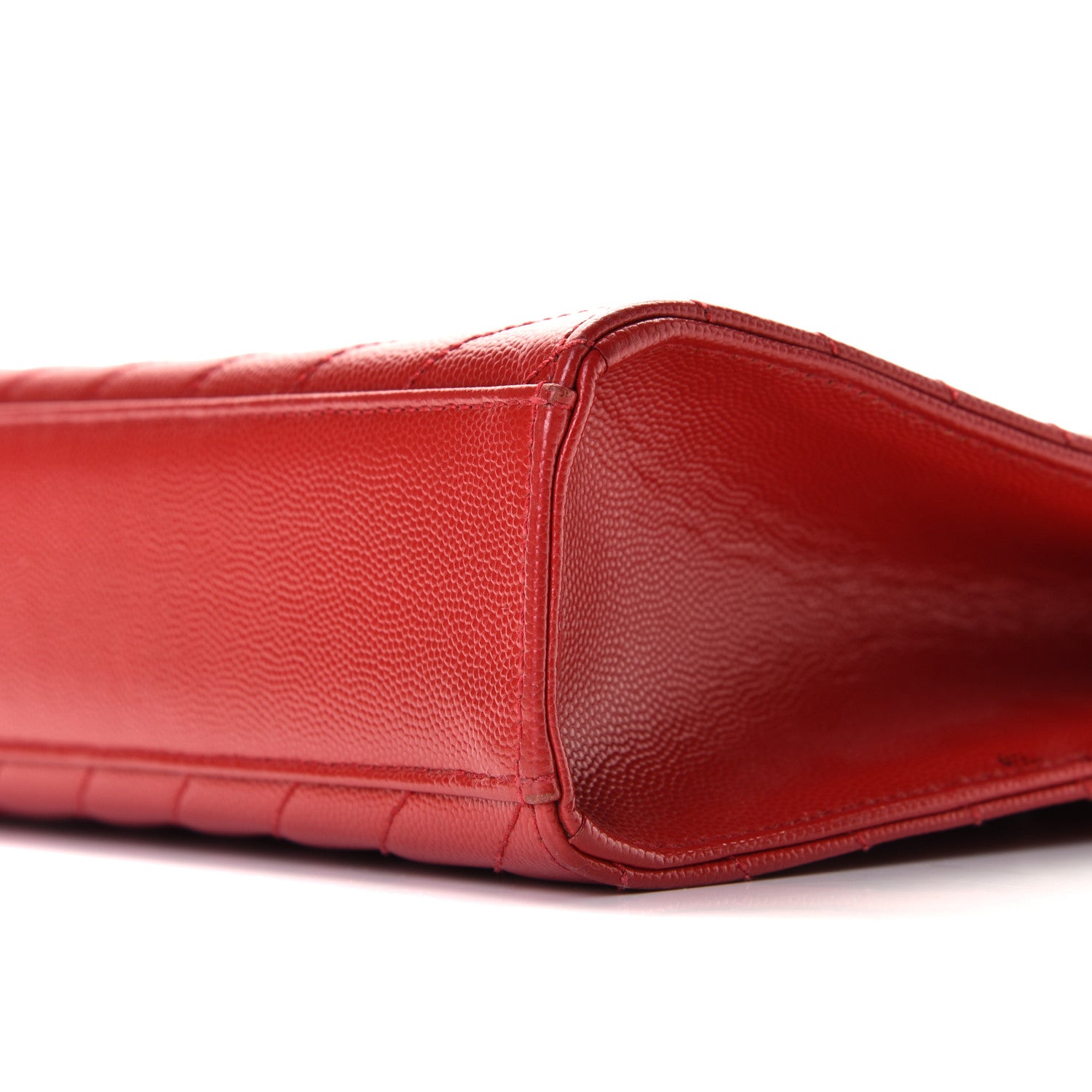 Saint Laurent Grain De Poudre Matelasse Chevron Large Monogram Satchel Lipstick Red 9 of 10