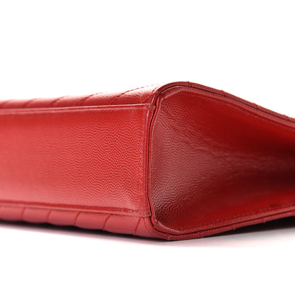 Saint Laurent Grain De Poudre Matelasse Chevron Large Monogram Satchel Lipstick Red 9 of 10