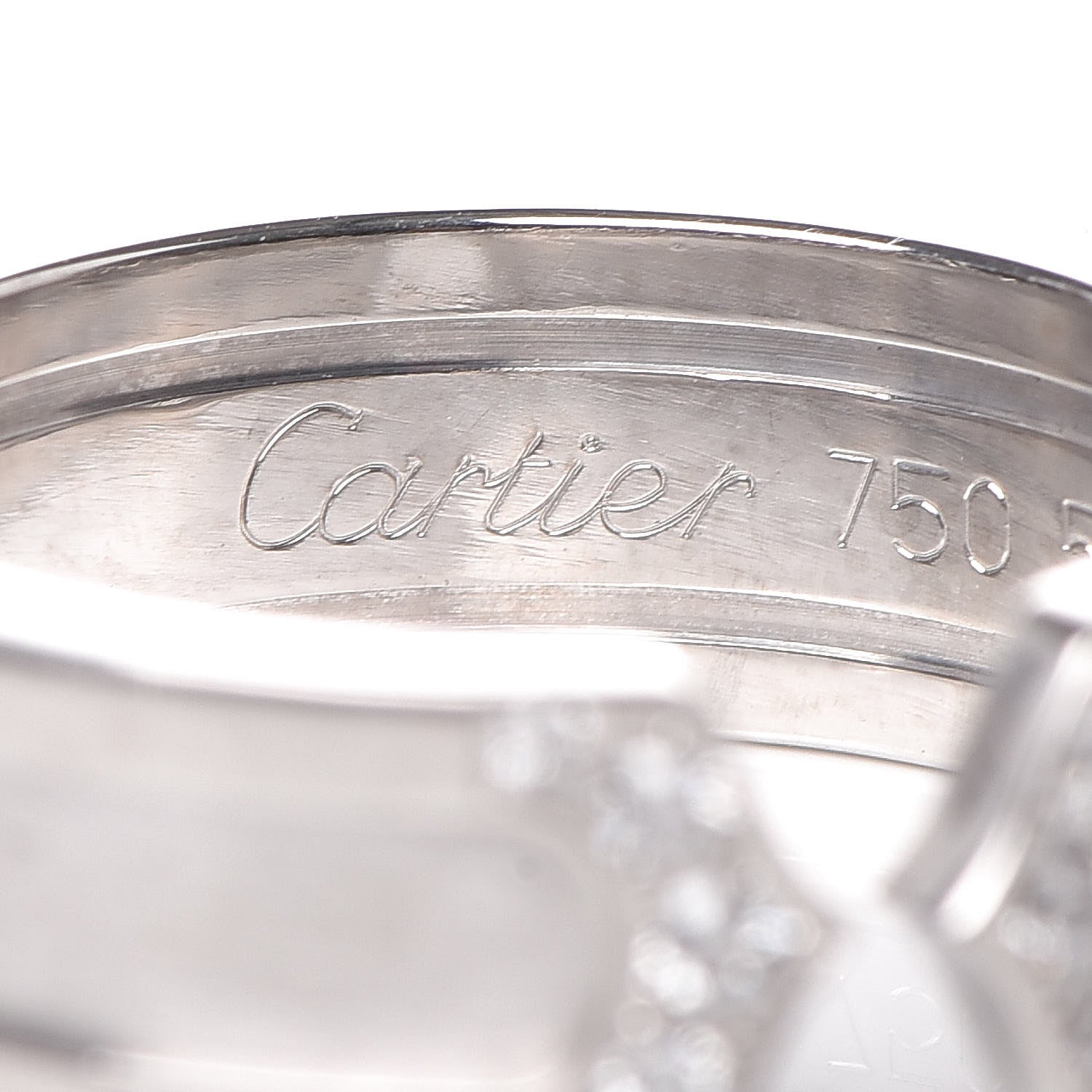 Cartier 18K White Gold Diamond 6.5 De Ring 52 6 6 of 6