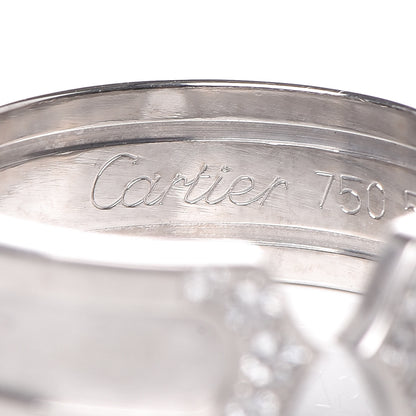 Cartier 18K White Gold Diamond 6.5 De Ring 52 6 6 of 6