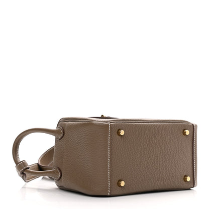 Hermes Taurillon Clemence Mini Lindy 20 Etoupe 4 of 13