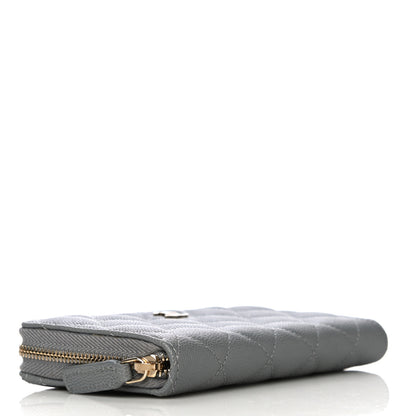 Chanel Caviar Quilted Small Gusset Zip Around Wallet Grey 4 of 12
