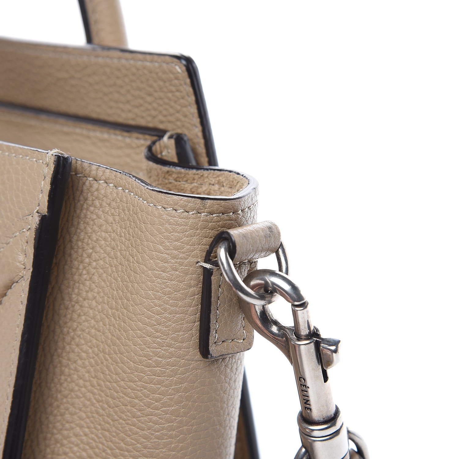 Celine Drummed Calfskin Nano Luggage Dune 11 of 12