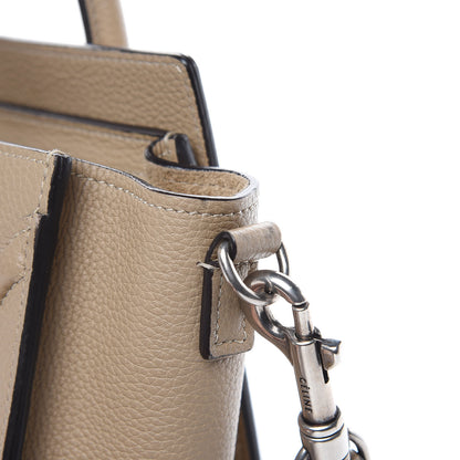 Celine Drummed Calfskin Nano Luggage Dune 11 of 12