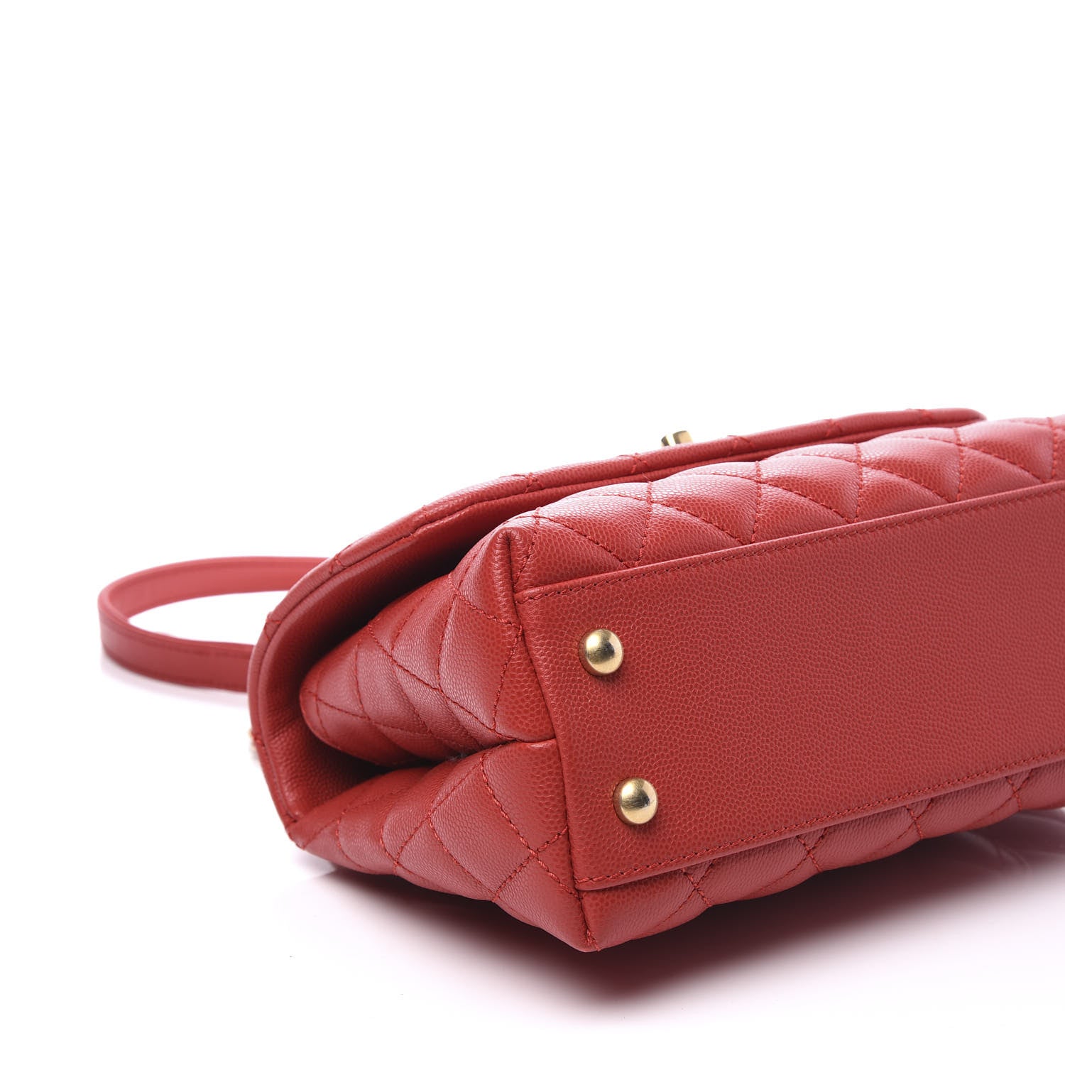 Chanel Caviar Quilted Mini Coco Handle Flap Dark Red 5 of 10