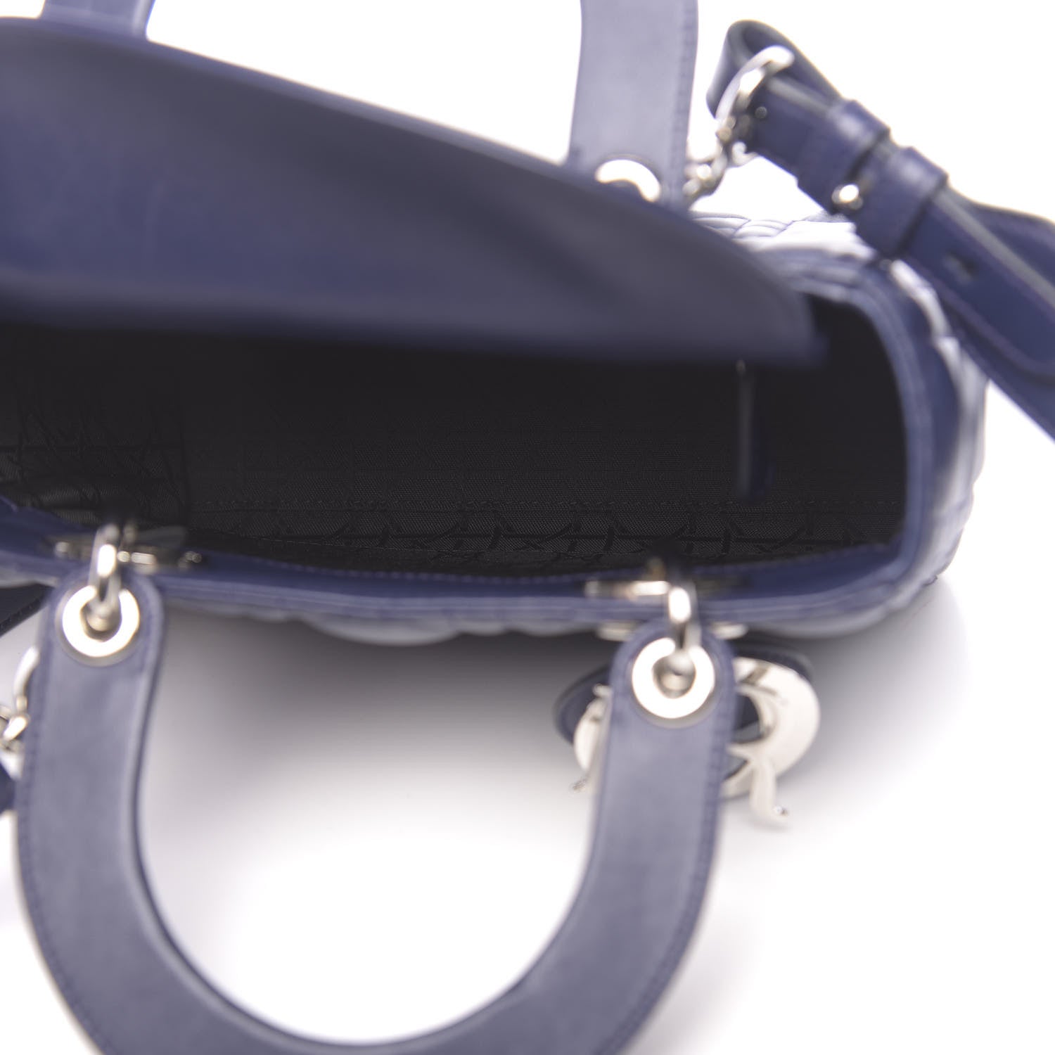 Christian Dior Lambskin Cannage Small Lucky Badges My Lady Dior Navy 5 of 9