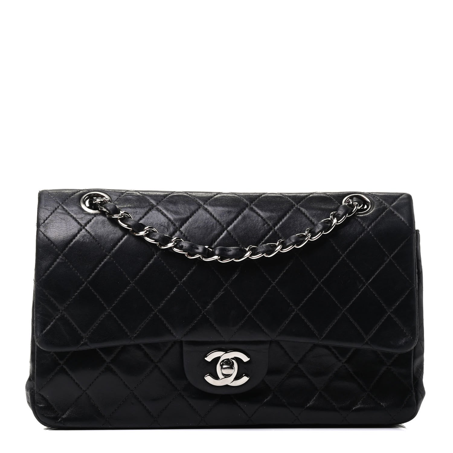 Chanel Lambskin Quilted Medium Double Flap Black 1 of 12