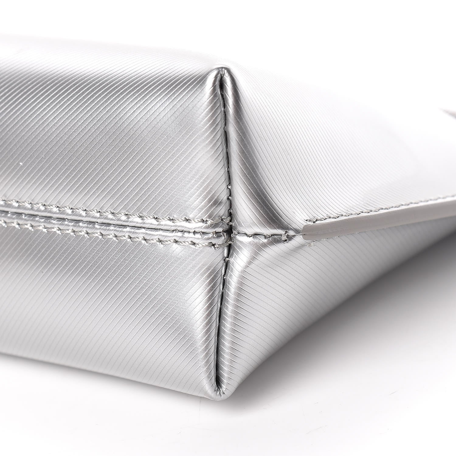 Burberry Metallic Trench Calfskin Medium Zip Lock Pouch Silver 10 of 11