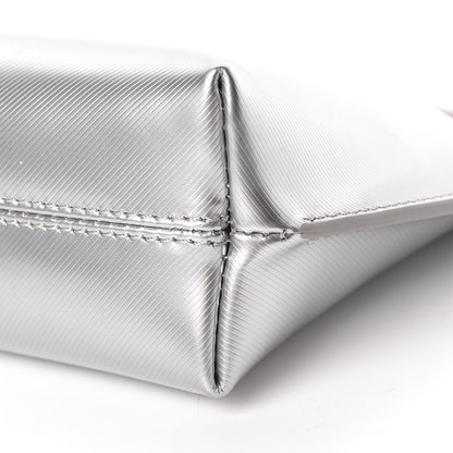 Burberry Metallic Trench Calfskin Medium Zip Lock Pouch Silver 10 of 11