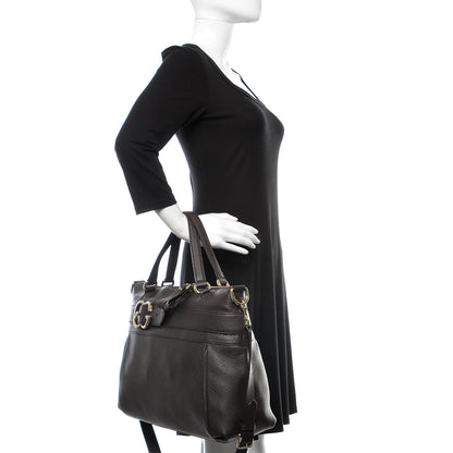 Gucci Pebbled Calfskin Broadway Tote Dark Brown 3 of 10