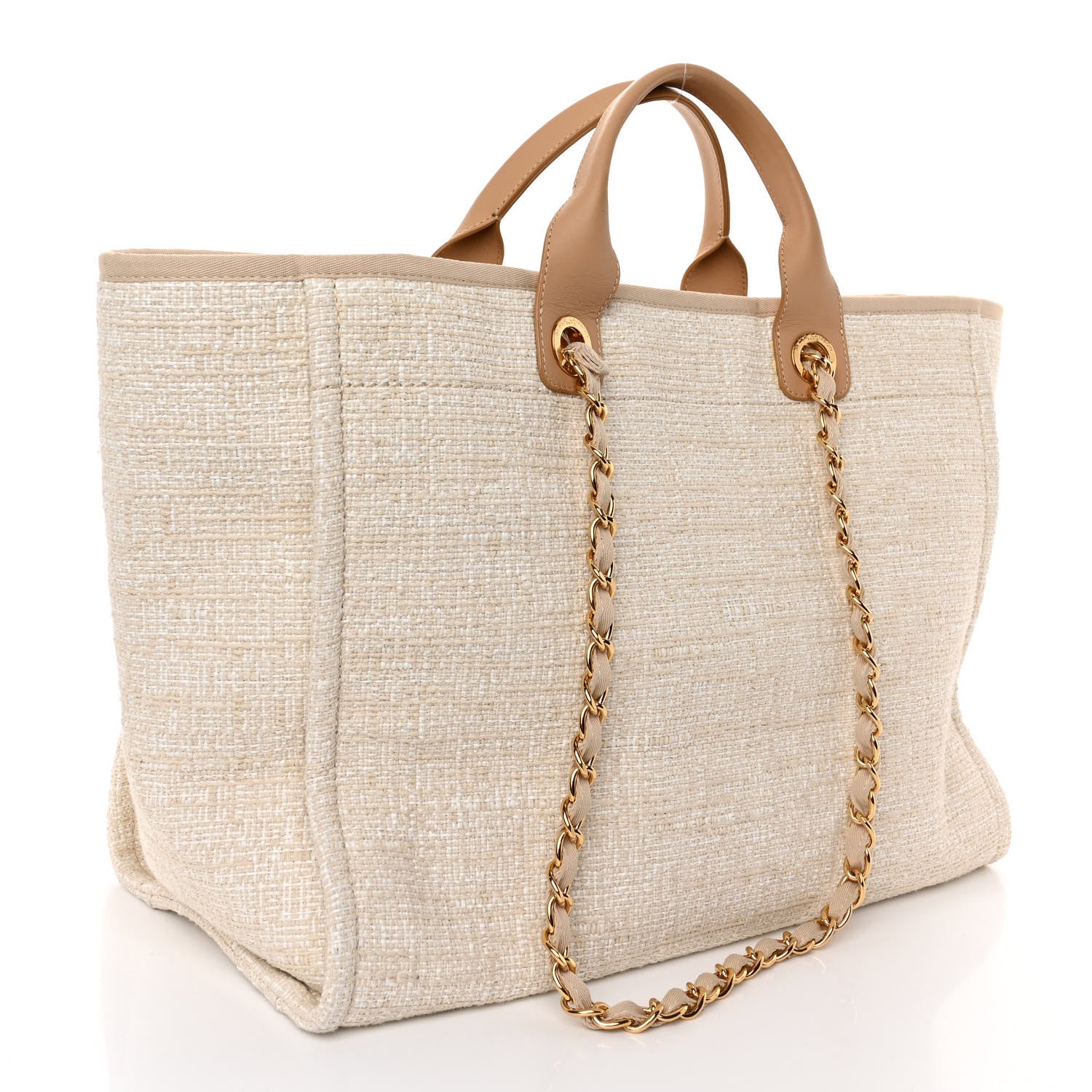 Chanel Canvas Medium Deauville Tote Light Beige 3 of 11