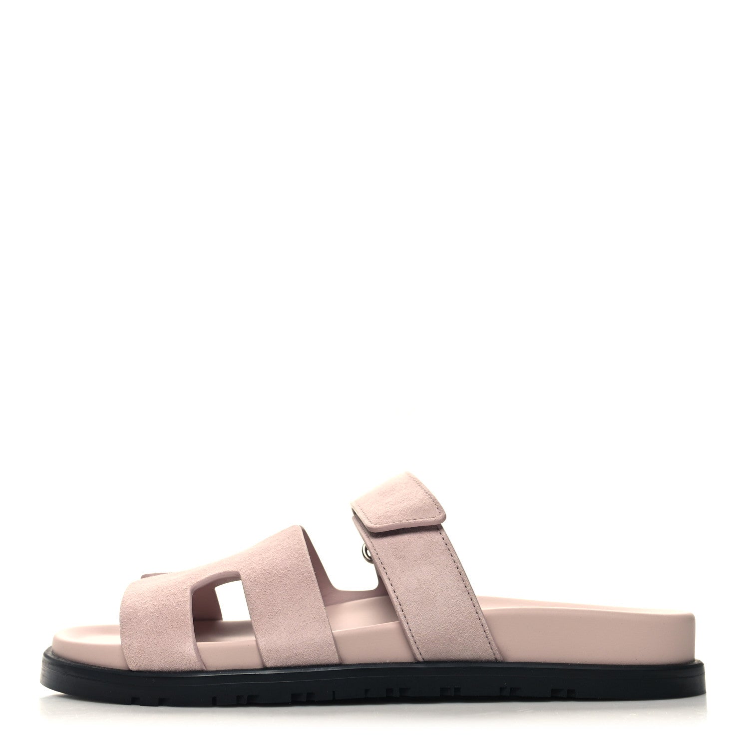 Hermes Suede Goatskin Womens Chypre Sandals 39 Rose Porcelaine 1 of 9