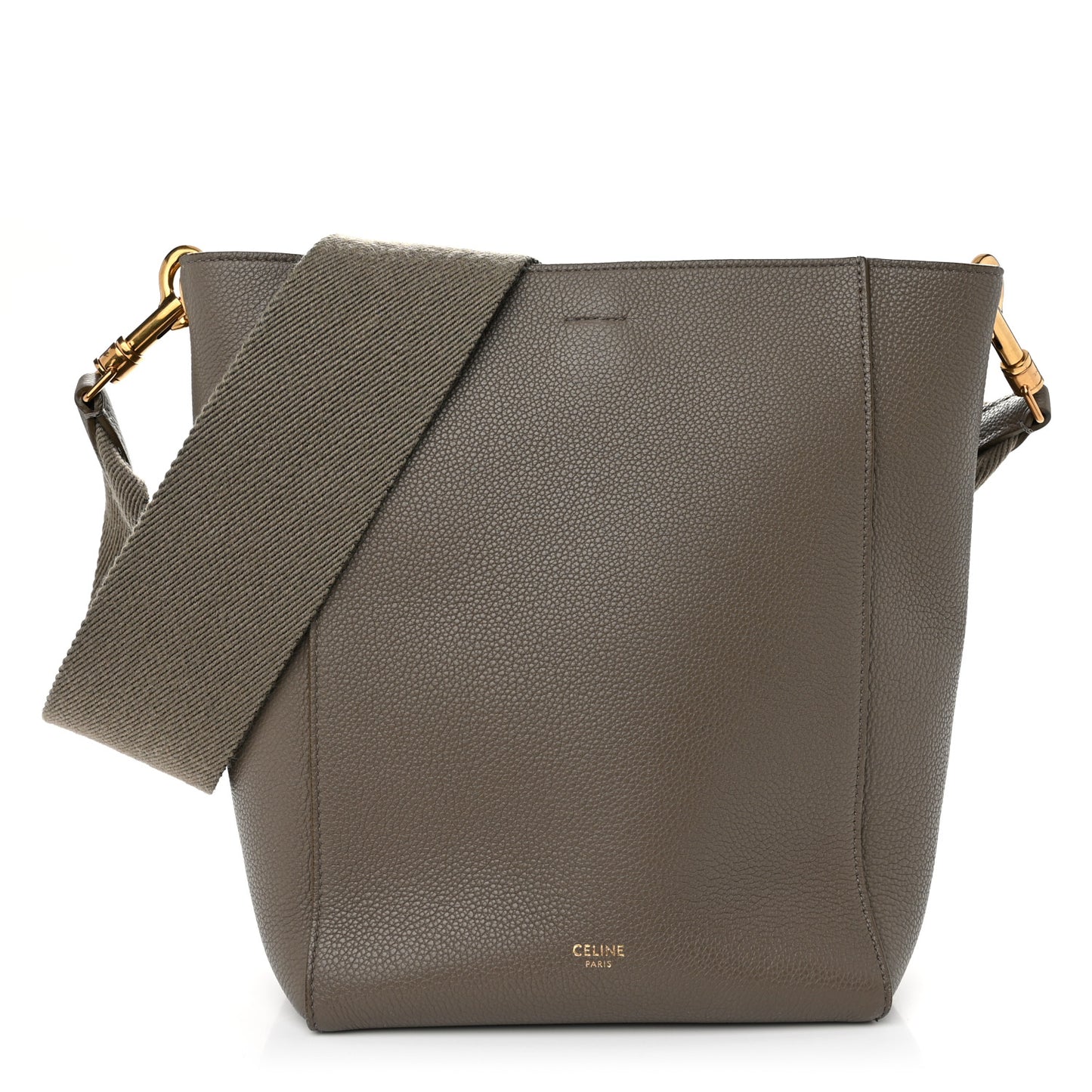 Soft Grained Calfskin Small Sangle Bucket Bag Taupe