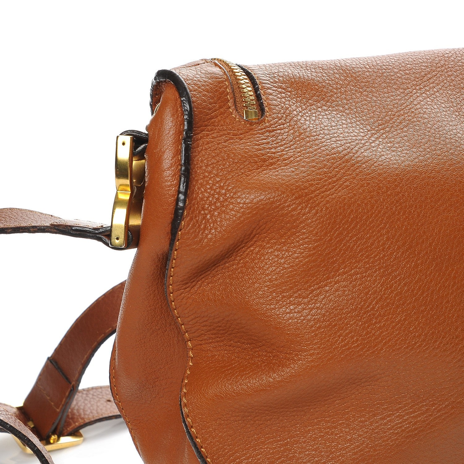 Chloe Calfskin Medium Marcie Round Crossbody Bag Tan 8 of 9