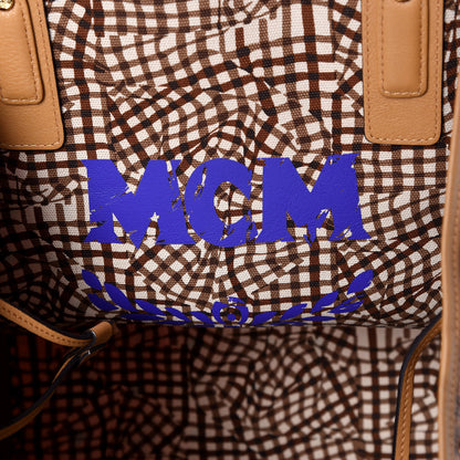 MCM Visetos Large Liz Reversible Shopper Tote Cognac 12 of 12