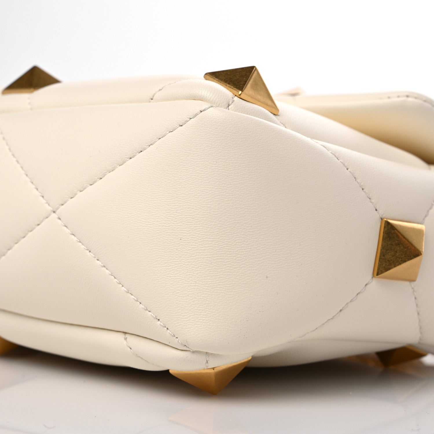Valentino Garavani Nappa Large Roman Stud Shoulder Bag Ivory 8 of 8