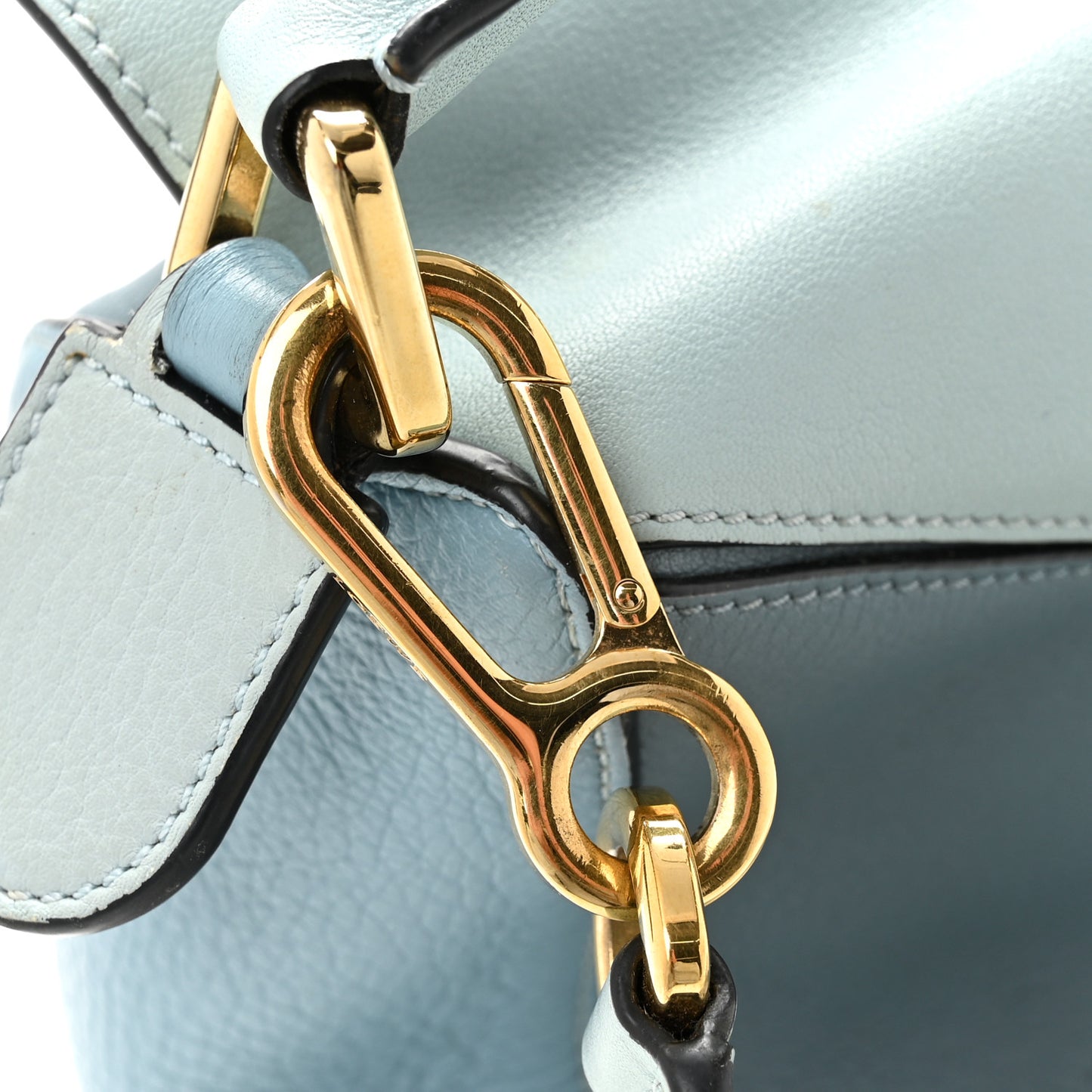 Calfskin Small Puzzle Bag Aqua Light Blue Stone Blue