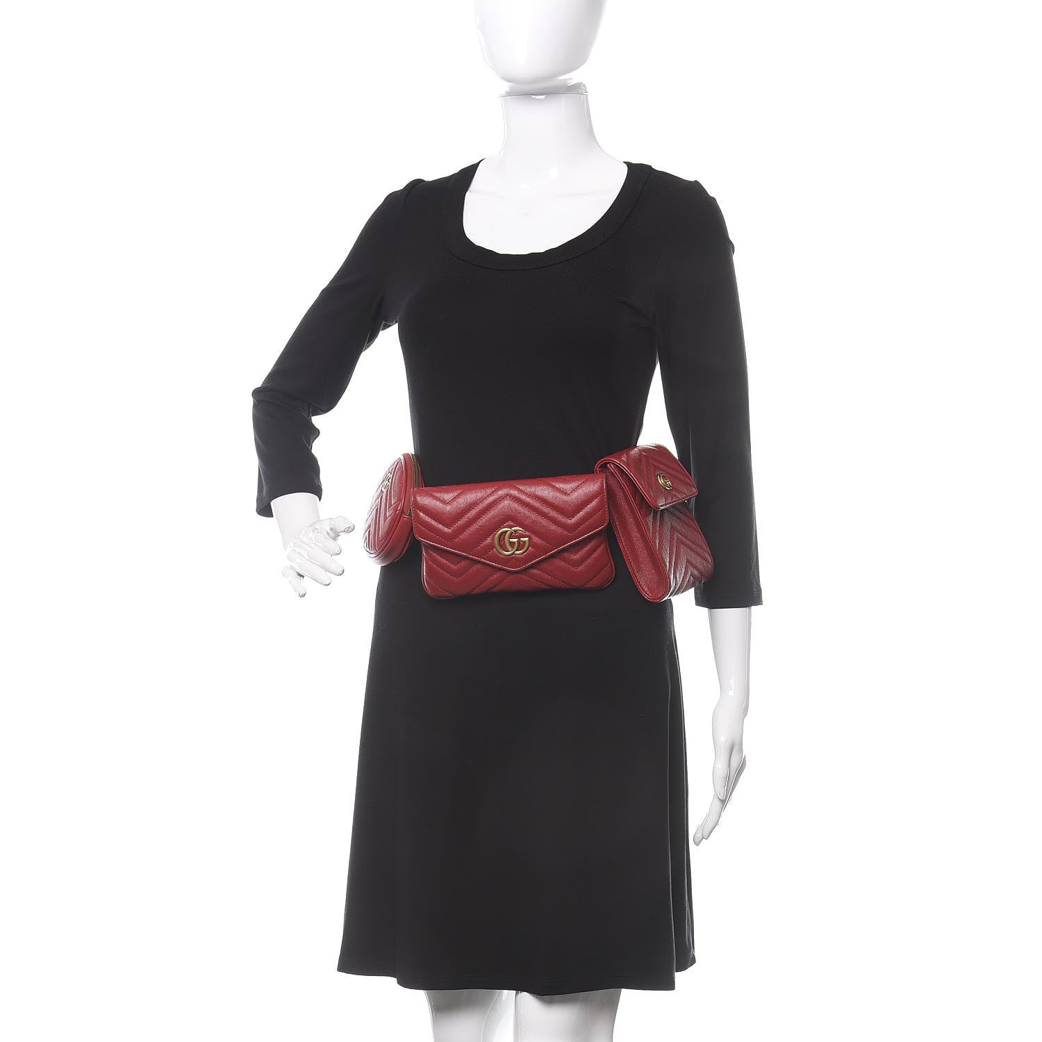 Gucci Azalea Calfskin Matelasse GG Marmont Multi Belt Bag 95 38 Romantic Cerise 2 of 13
