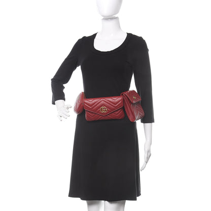 Gucci Azalea Calfskin Matelasse GG Marmont Multi Belt Bag 95 38 Romantic Cerise 2 of 13