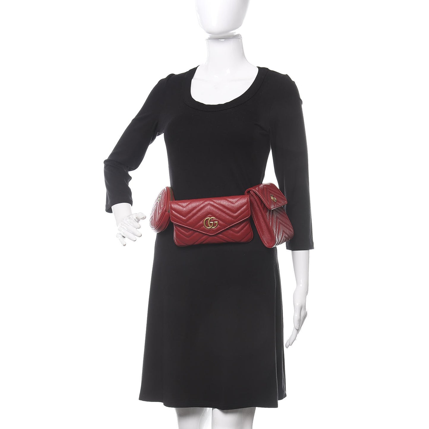 Azalea Calfskin Matelasse GG Marmont Multi Belt Bag 95 38 Romantic Cerise