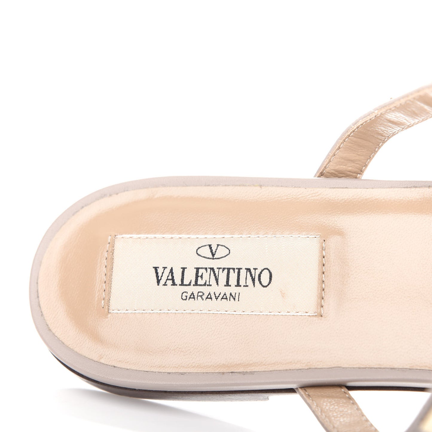 Pebbled Calfskin Rockstud Flat Cage Mules 38.5 Poudre