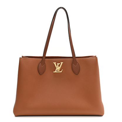 Louis Vuitton Grained Calfskin Lockme Shopper Chataigne 1 of 10