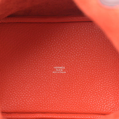 Hermes Taurillon Clemence Swift Eclat Picotin Lock 18 PM Orange Poppy Prune 5 of 10