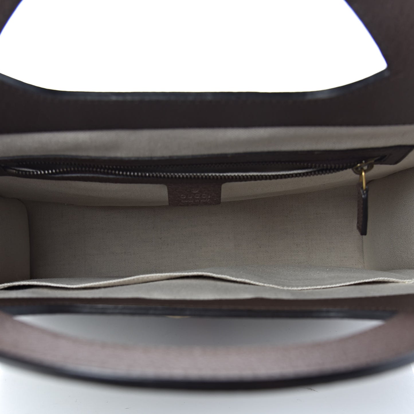 GG Supreme Monogram Textured Calfskin Web Medium Ophidia Slip Handle Tote Beige Ebony New Acero