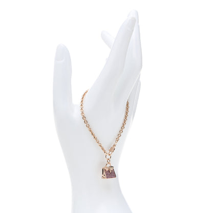 Hermes 18K Rose Gold Pink Sapphire Kelly Amulettes Bracelet ST 2 of 5