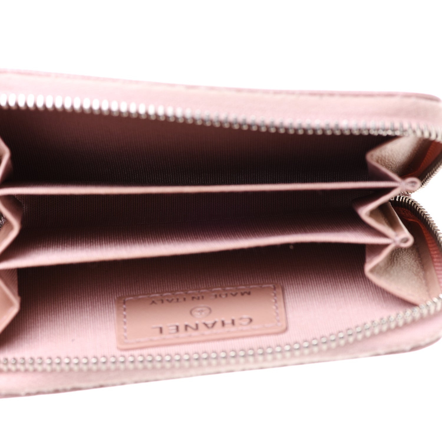 Chanel Goatskin Camellia Embossed Zip Coin Purse Light Pink 5 of 7