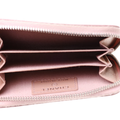 Chanel Goatskin Camellia Embossed Zip Coin Purse Light Pink 5 of 7