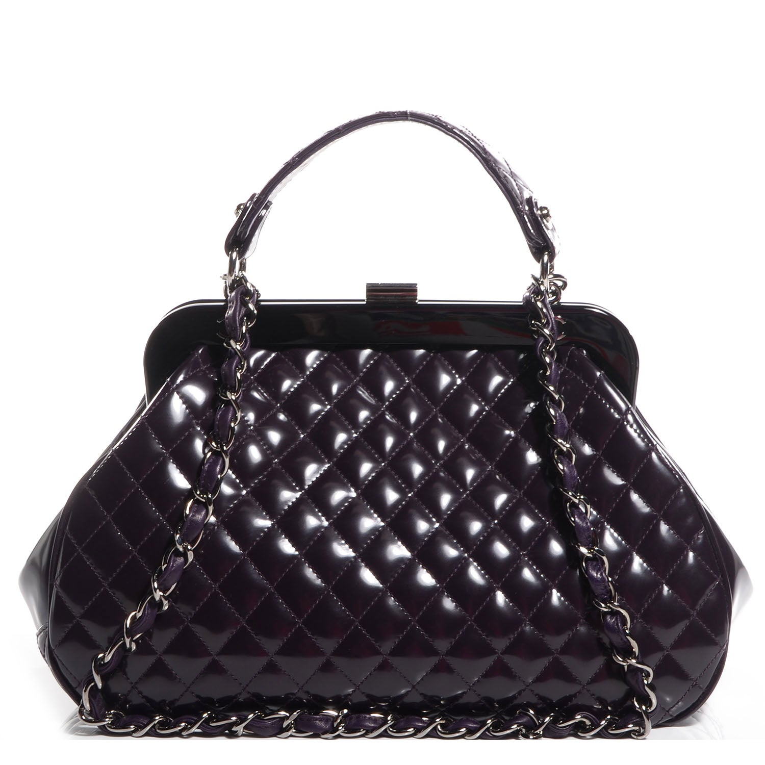 Chanel Glazed Calfskin Quilted Mademoiselle Small Frame Bag Purple 1 of 7