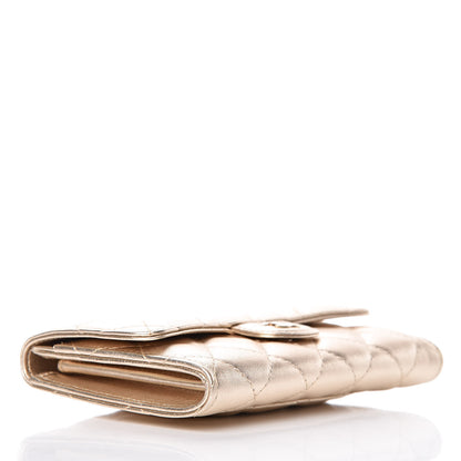 Chanel Lambskin Quilted Small Flap Wallet Pale Gold 4 of 10