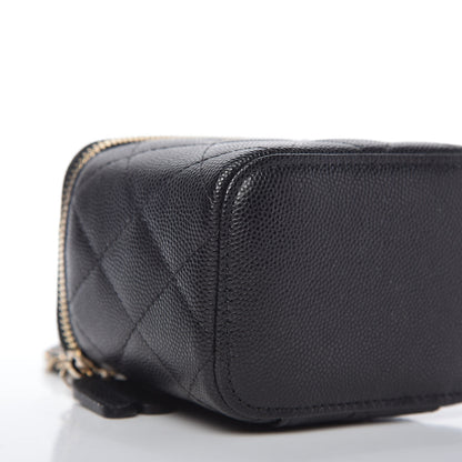 Chanel Caviar Quilted Mini Vanity Case With Chain Black 6 of 11